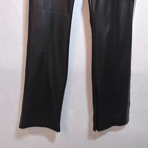 Zara Faux Leather Straight Leg Pant Ankle Zipper High Rise Festival Edgy Size XL - Picture 3 of 11